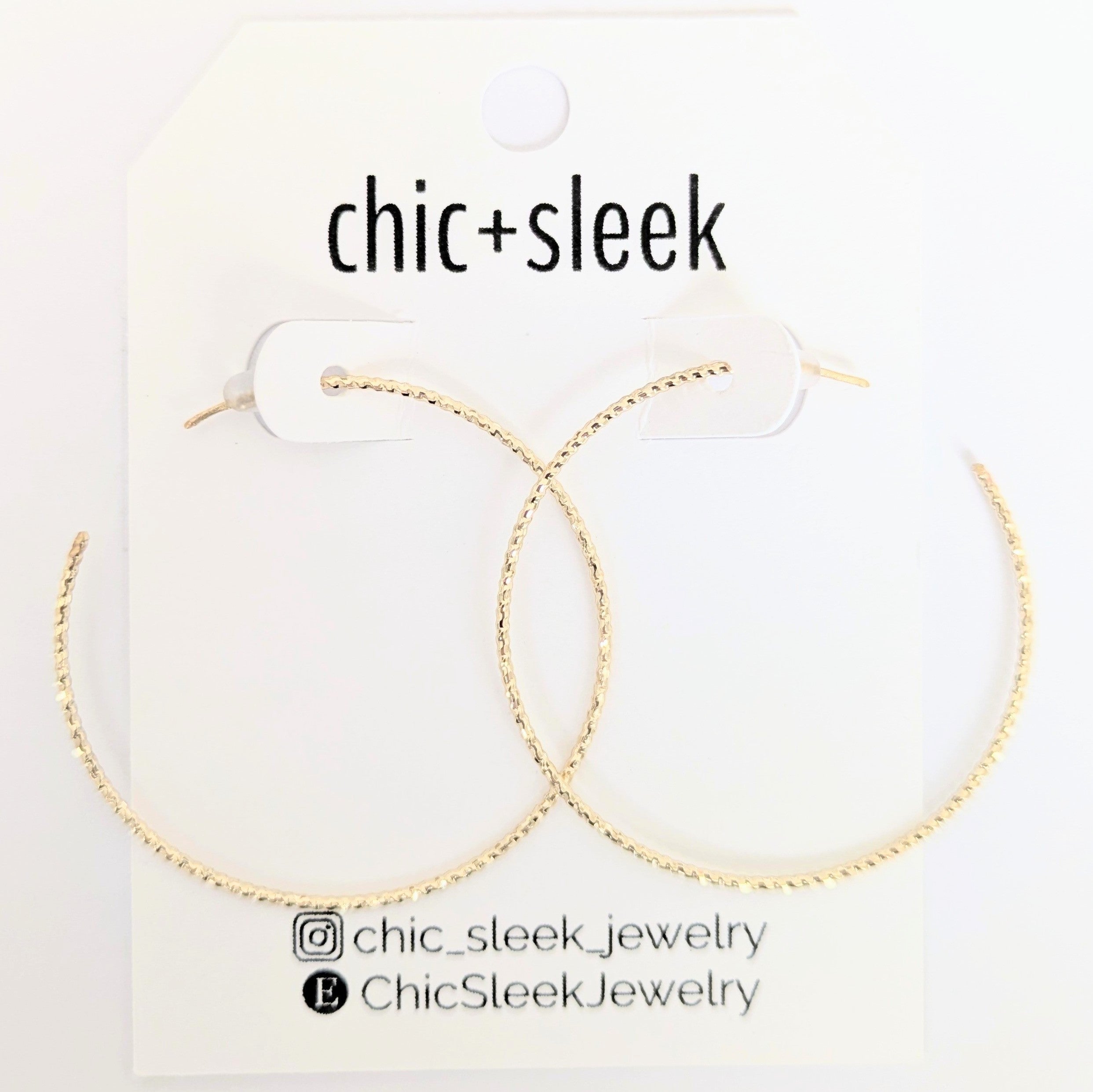 Large Sleek Gold Hoop Earrings | Handmade 18g