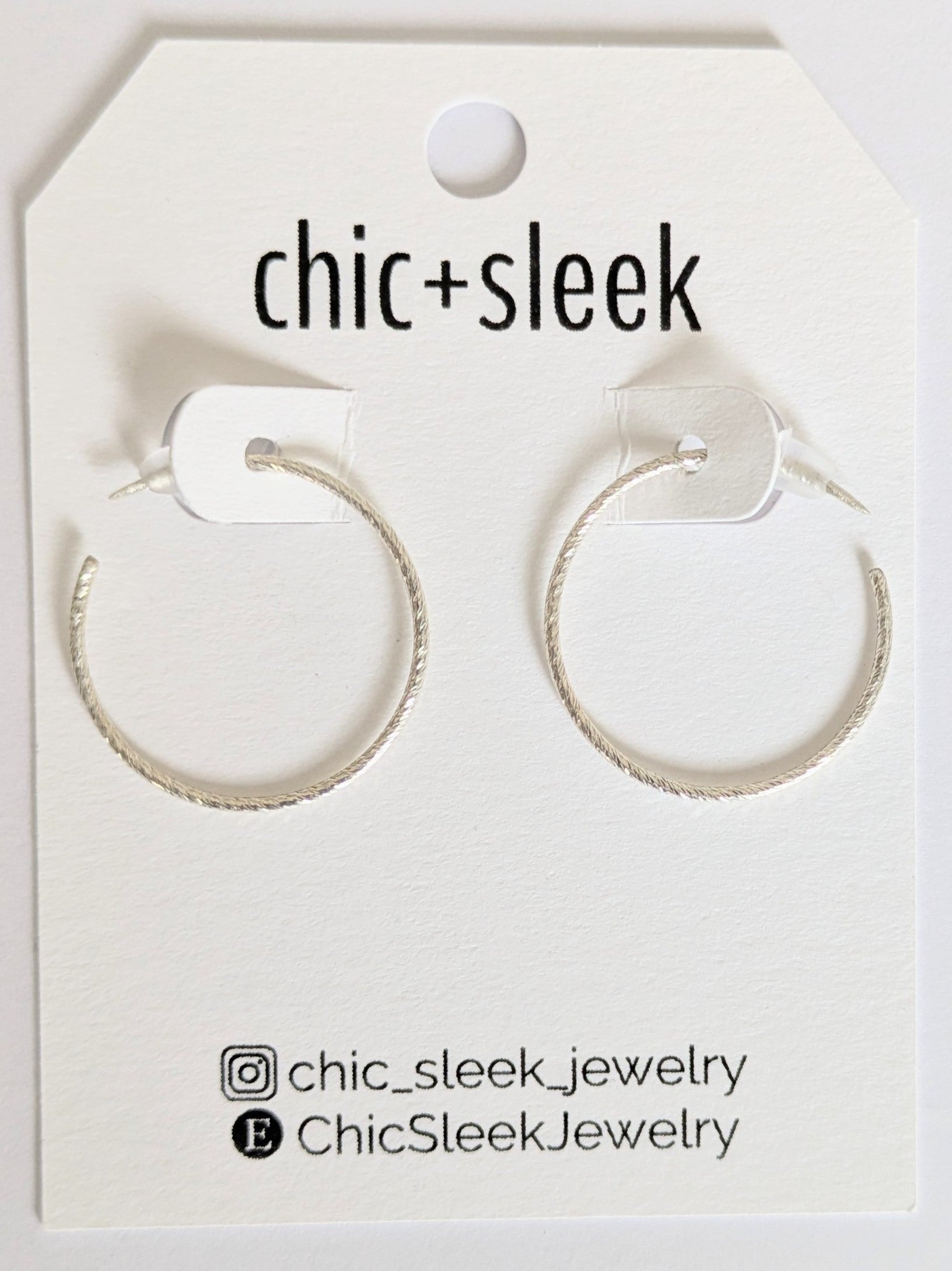 Medium Sleek Sterling Silver Hoop Earrings | Handmade 18g