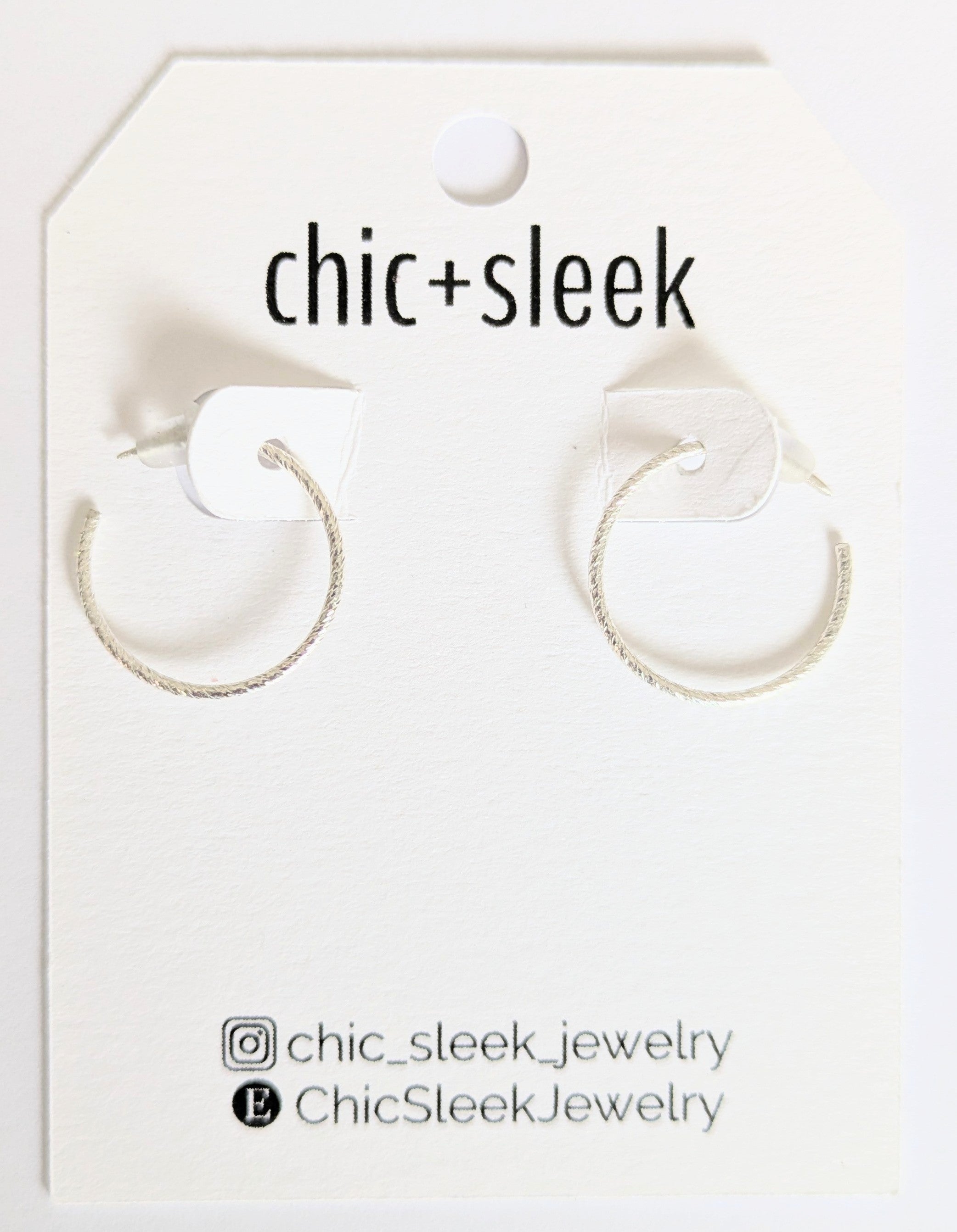 Small Sleek Sterling Silver Hoop Earrings | Handmade 18g