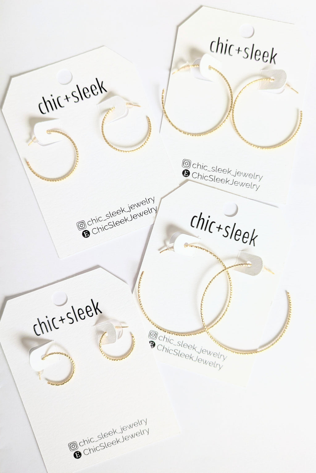 Medium Sleek Gold Hoop Earrings | Handmade 18g