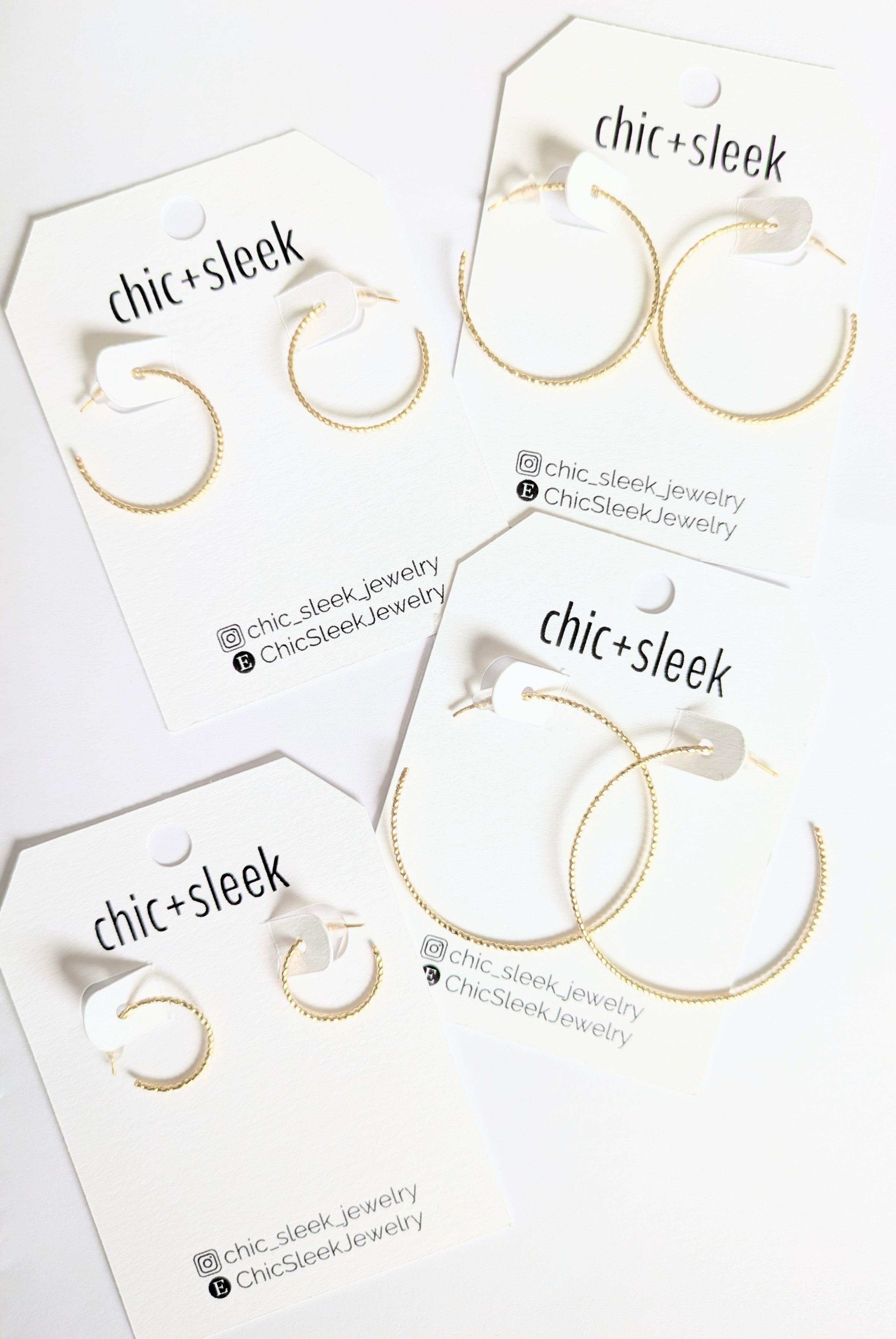 Large Sleek Gold Hoop Earrings | Handmade 18g