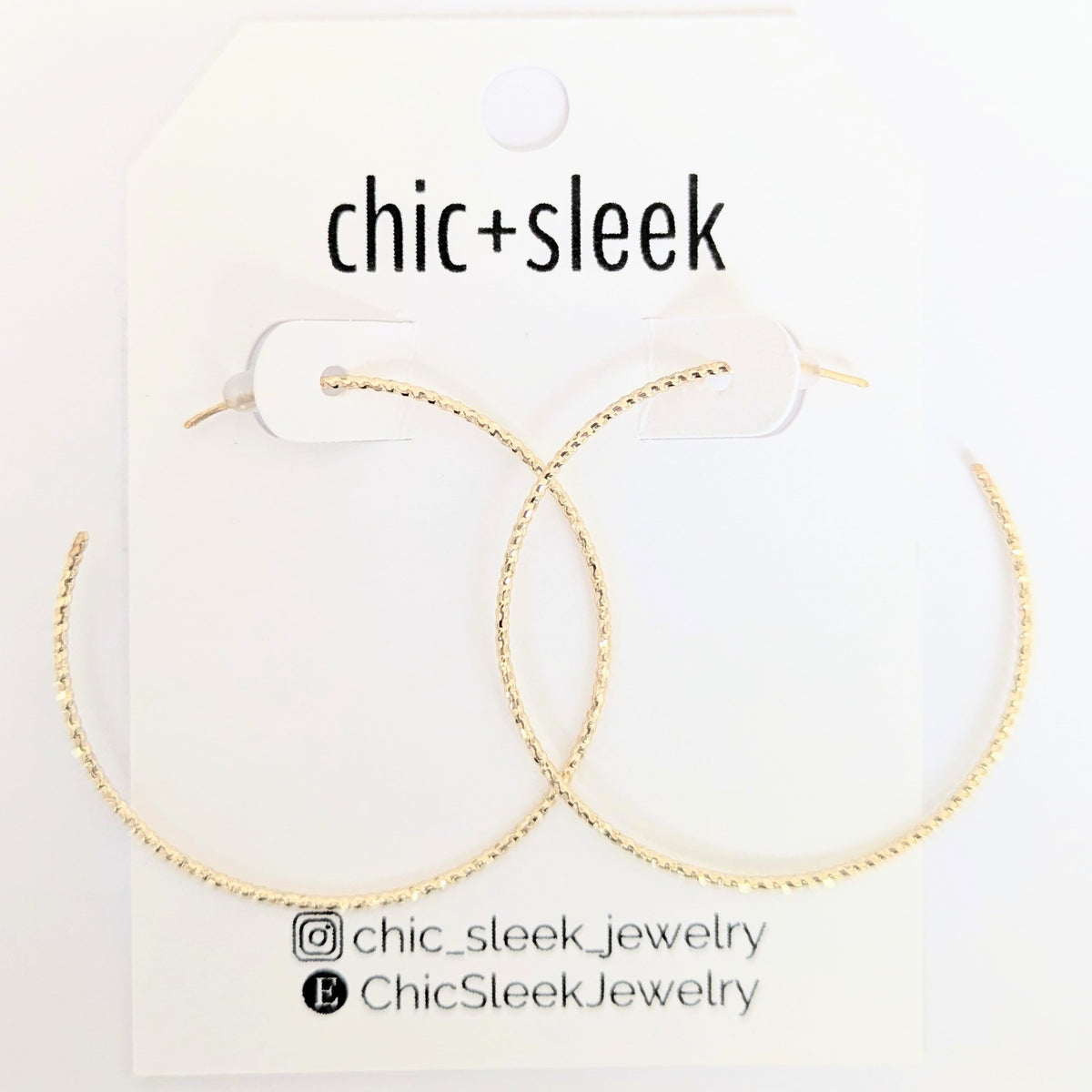 Large Sleek Gold Hoop Earrings | Handmade 18g