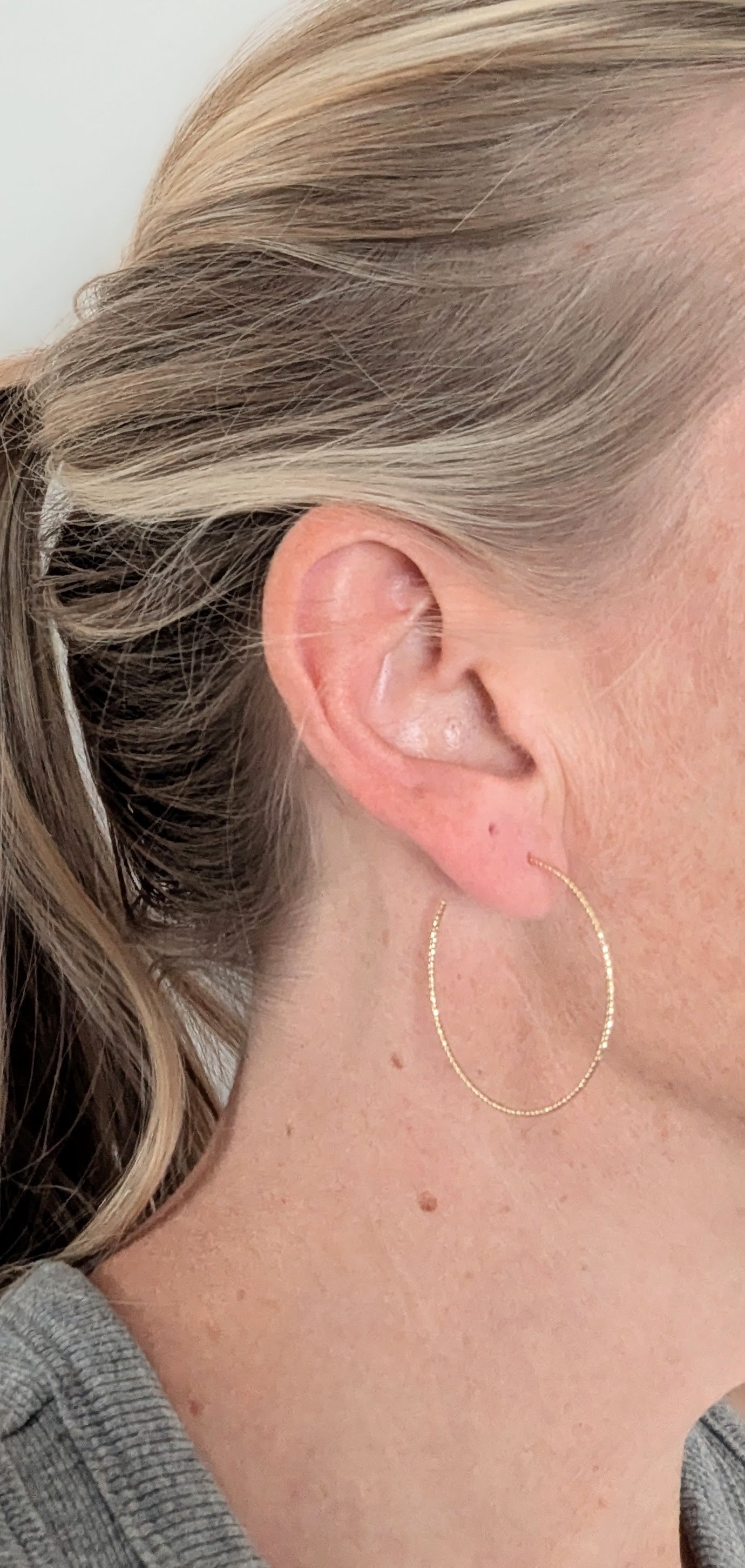 Large Sleek Gold Hoop Earrings | Handmade 18g