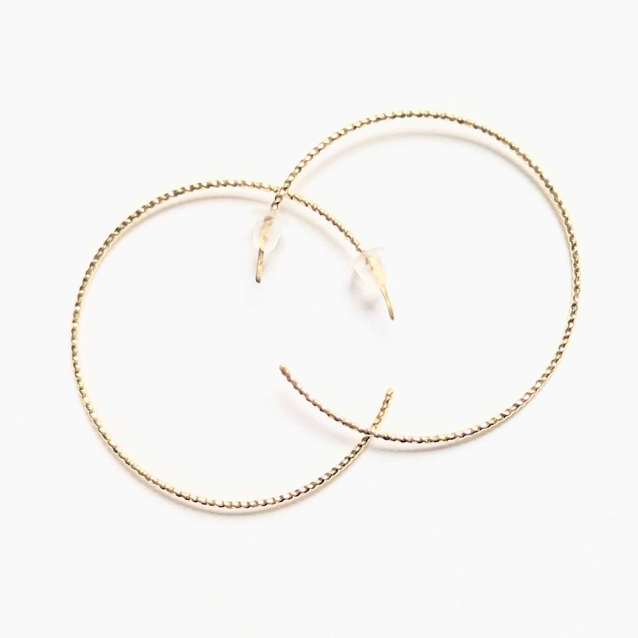 Large Sleek Gold Hoop Earrings | Handmade 18g