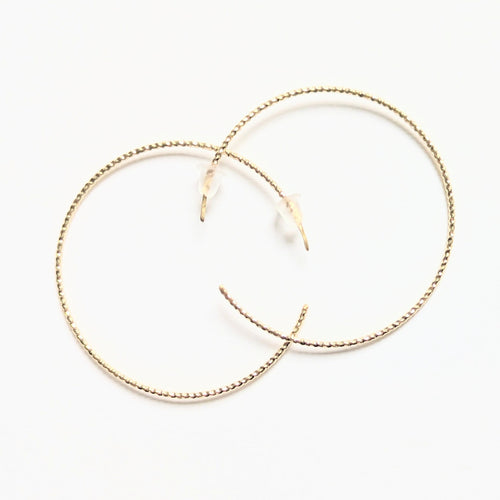 Large Sleek Gold Hoop Earrings | Handmade 18g