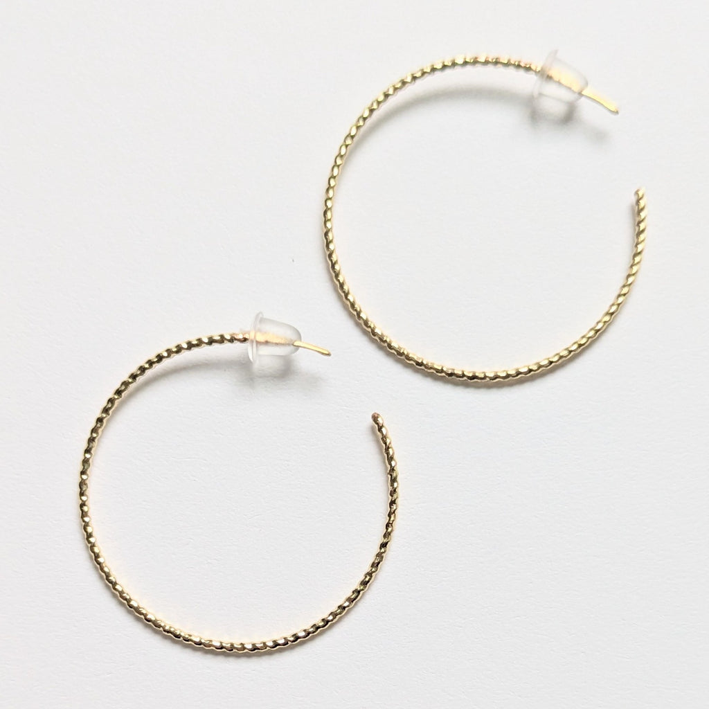 Medium Sleek Gold Hoop Earrings | Handmade 18g