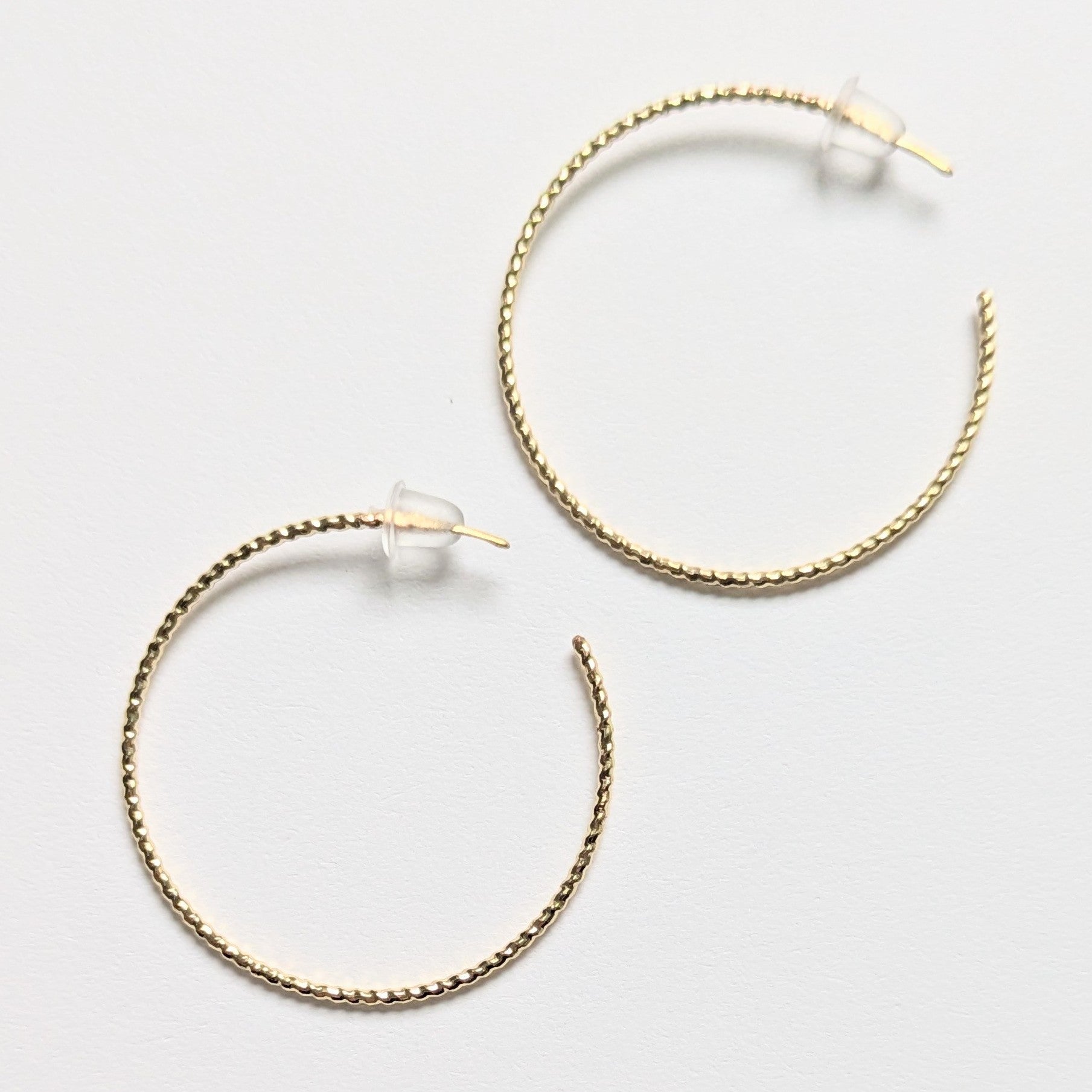 Medium Sleek Gold Hoop Earrings | Handmade 18g