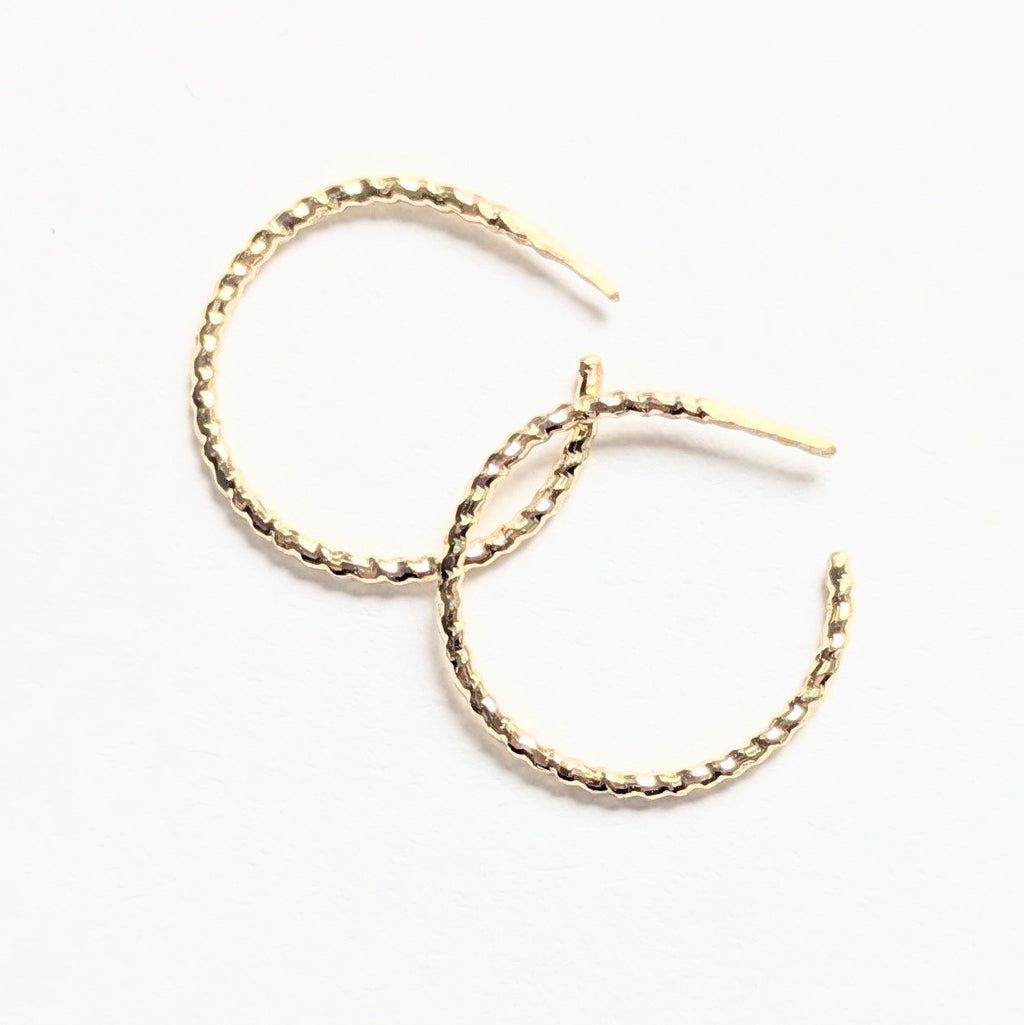 Mini Sleek Gold Hoop Earrings | Handmade 18g