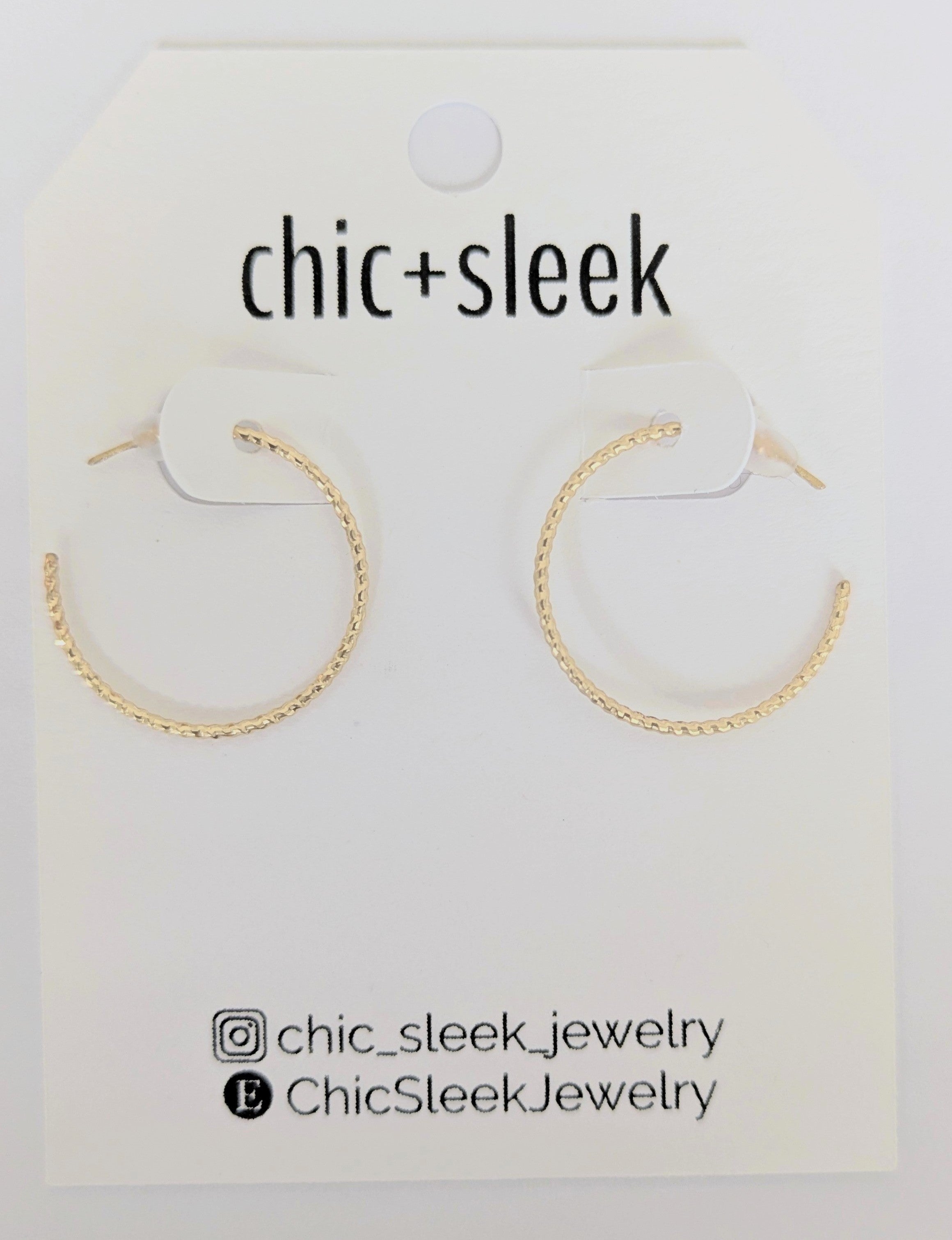 Small Sleek Gold Hoop Earrings | Handmade 18g