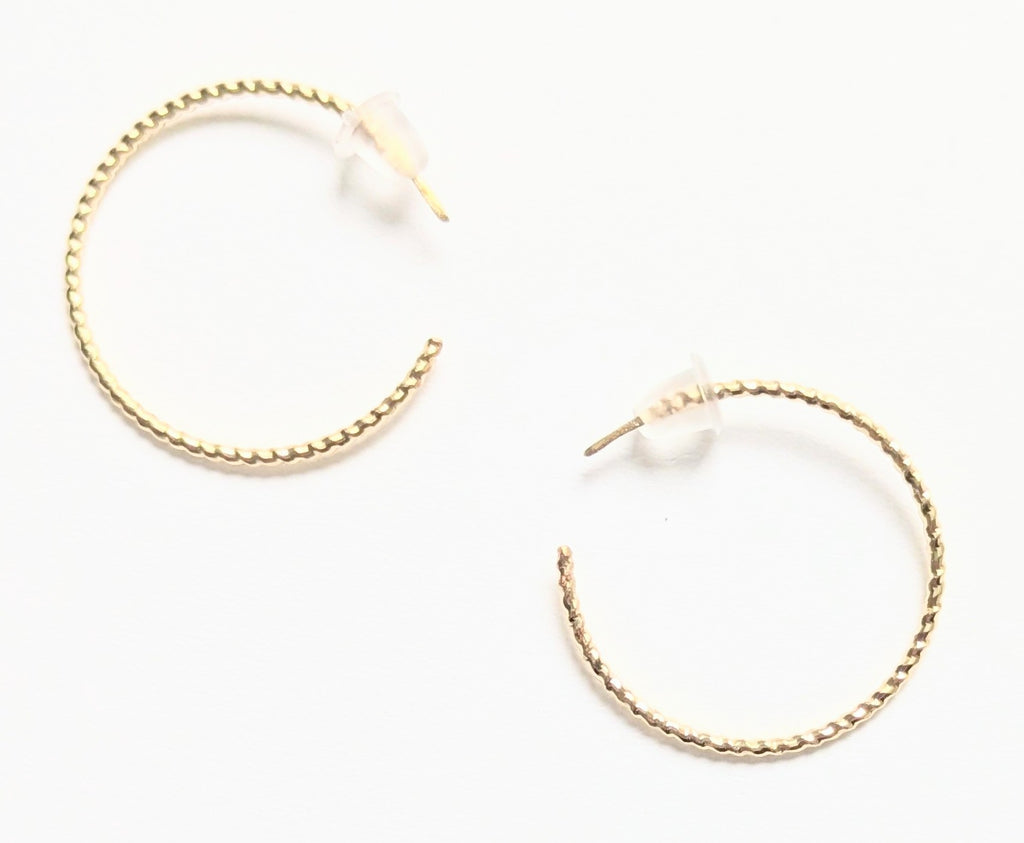 Small Sleek Gold Hoop Earrings | Handmade 18g