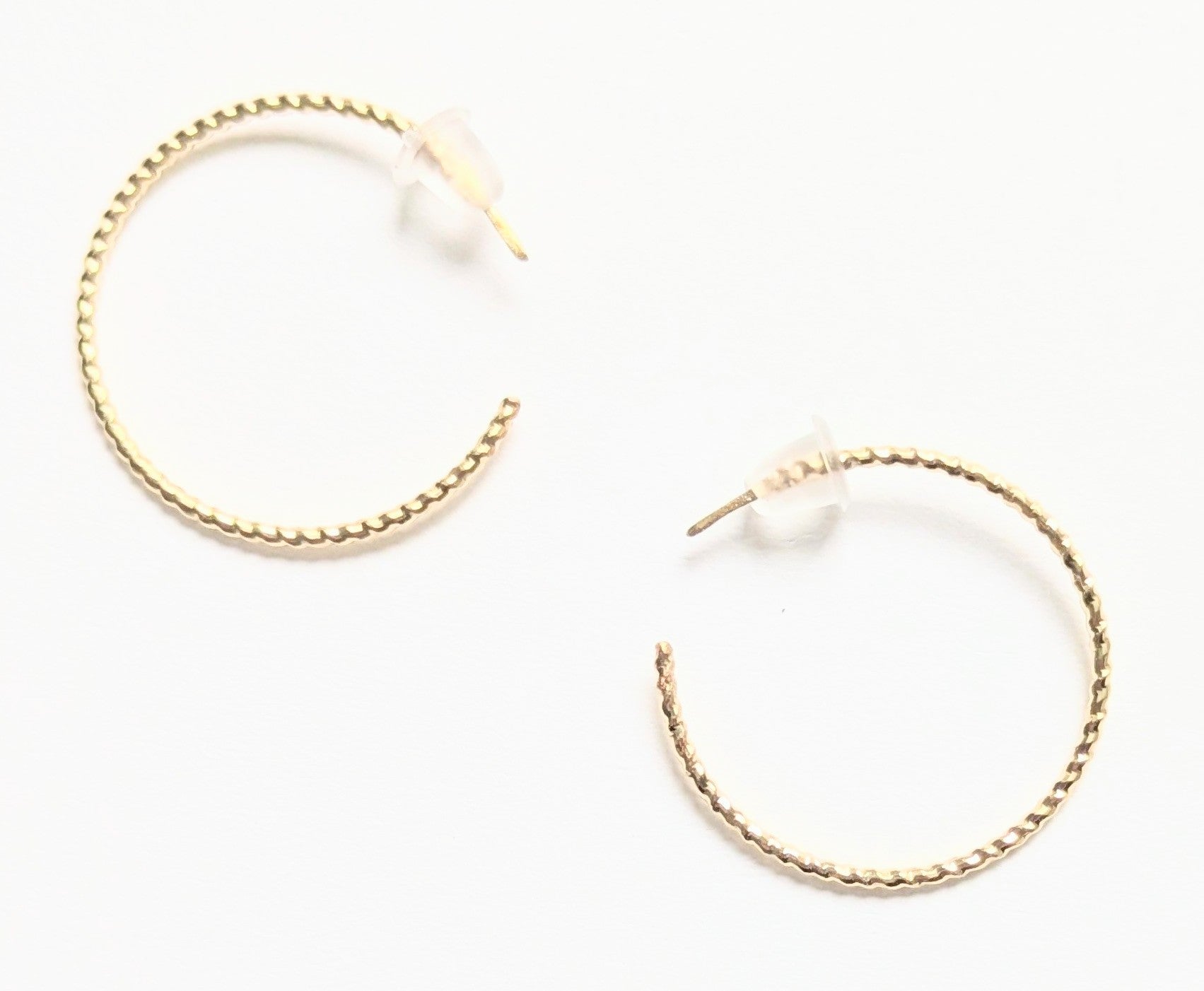 Small Sleek Gold Hoop Earrings | Handmade 18g