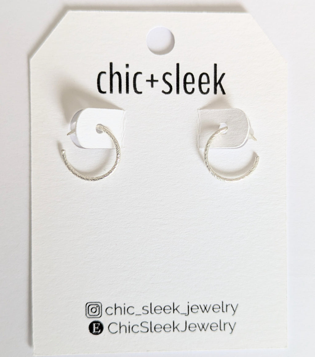 Mini Sleek Sterling Silver Hoop Earrings | Handmade 18g