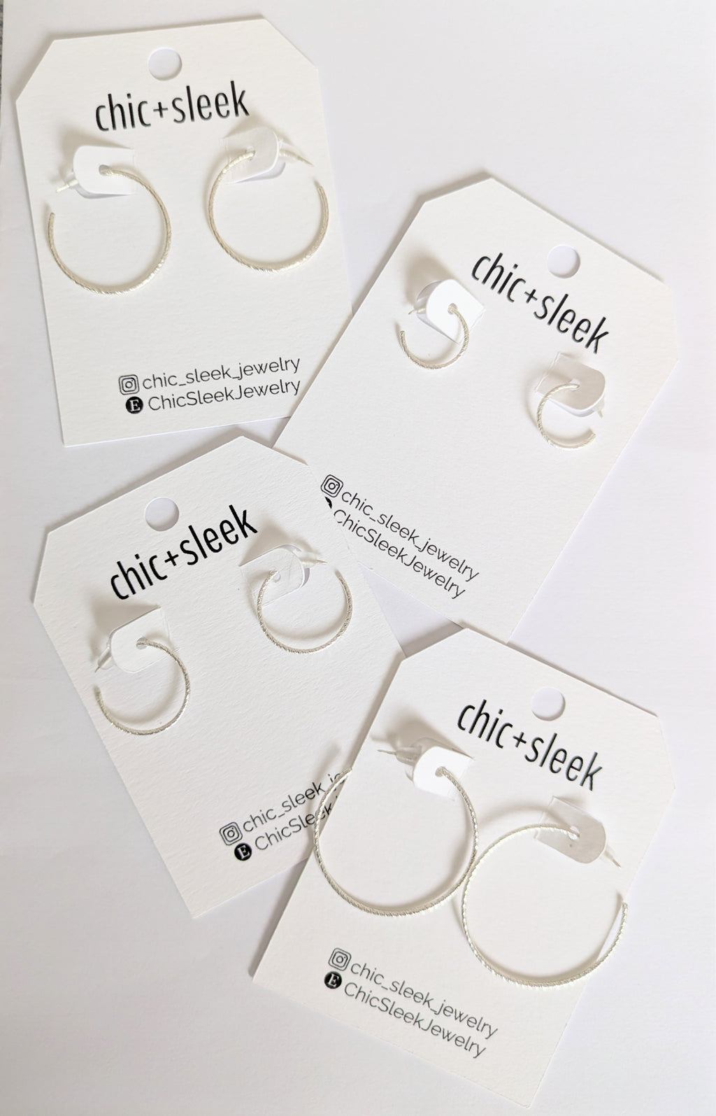Small Sleek Sterling Silver Hoop Earrings | Handmade 18g