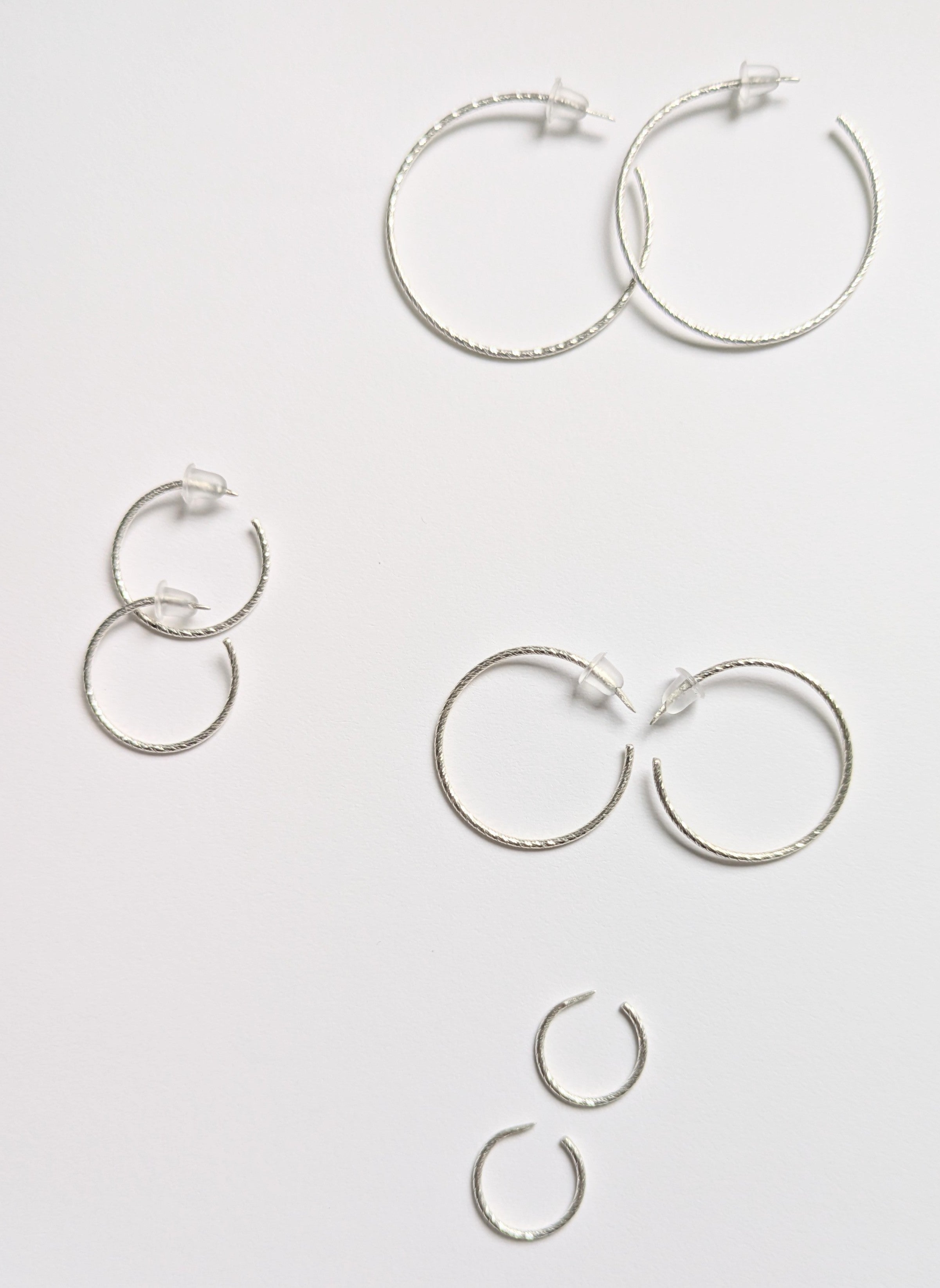 Small Sleek Sterling Silver Hoop Earrings | Handmade 18g