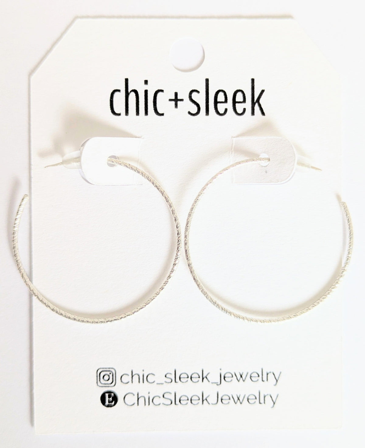 Large Sleek Sterling Silver Hoop Earrings | Handmade 18g