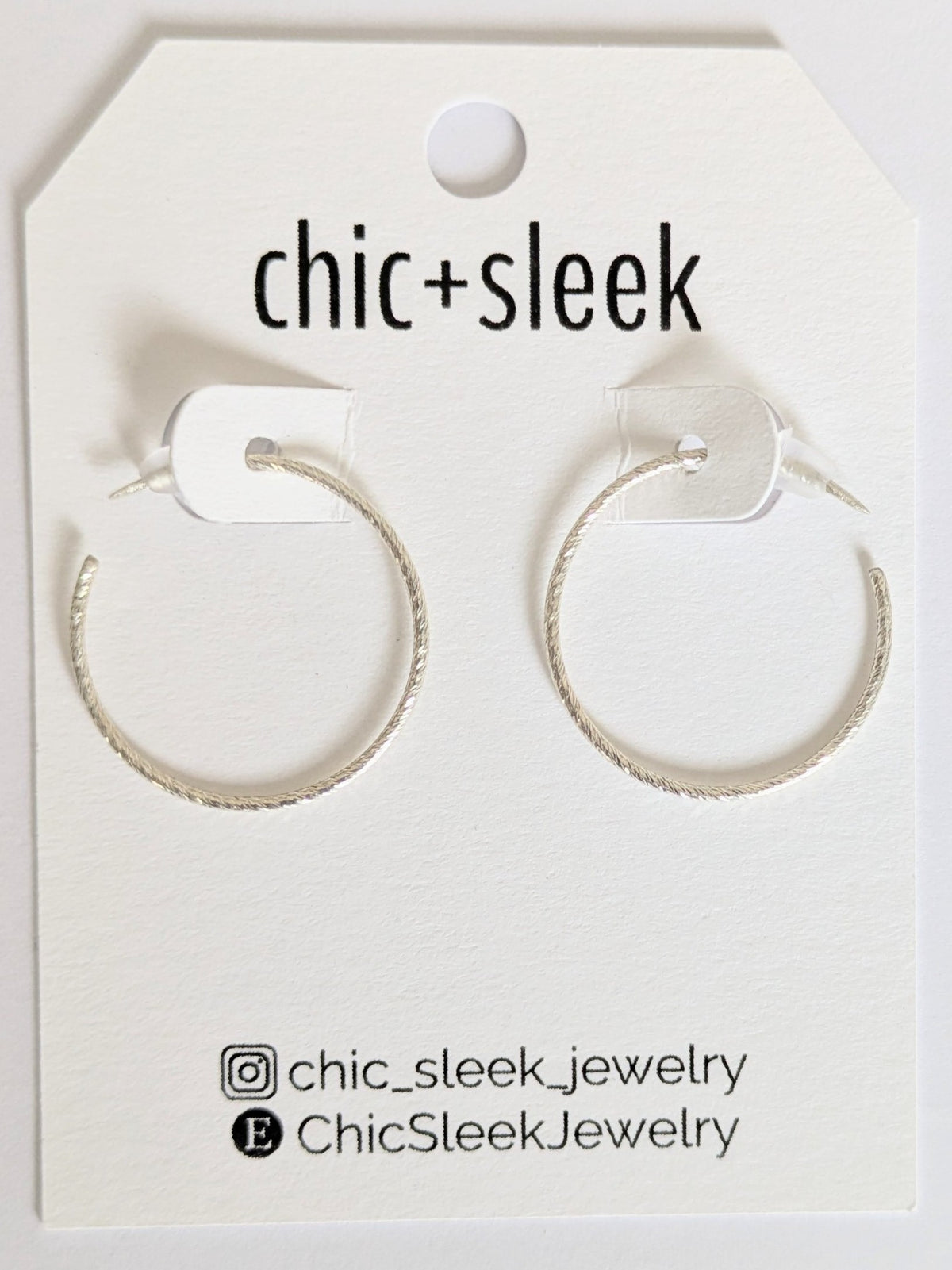 Medium Sleek Sterling Silver Hoop Earrings | Handmade 18g