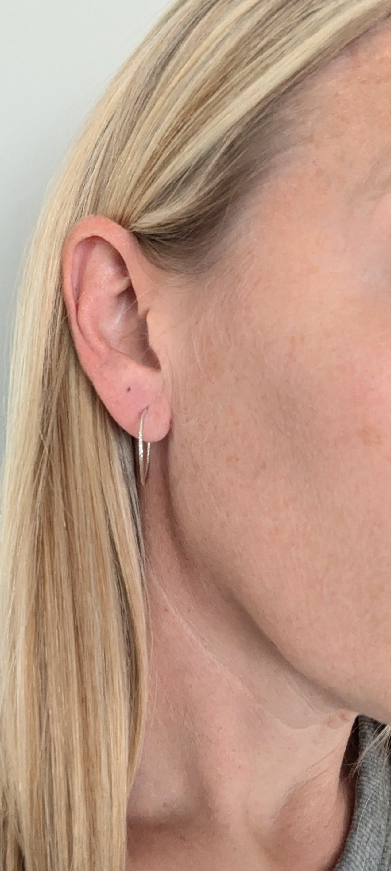 Medium Sleek Sterling Silver Hoop Earrings | Handmade 18g