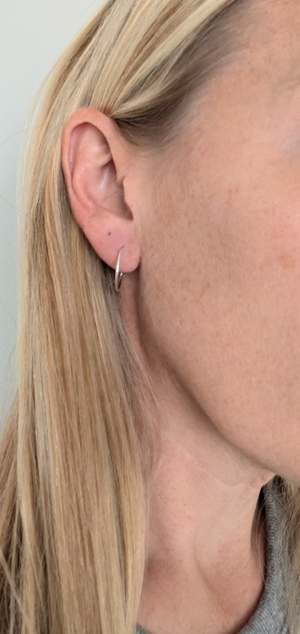 Small Sleek Sterling Silver Hoop Earrings | Handmade 18g