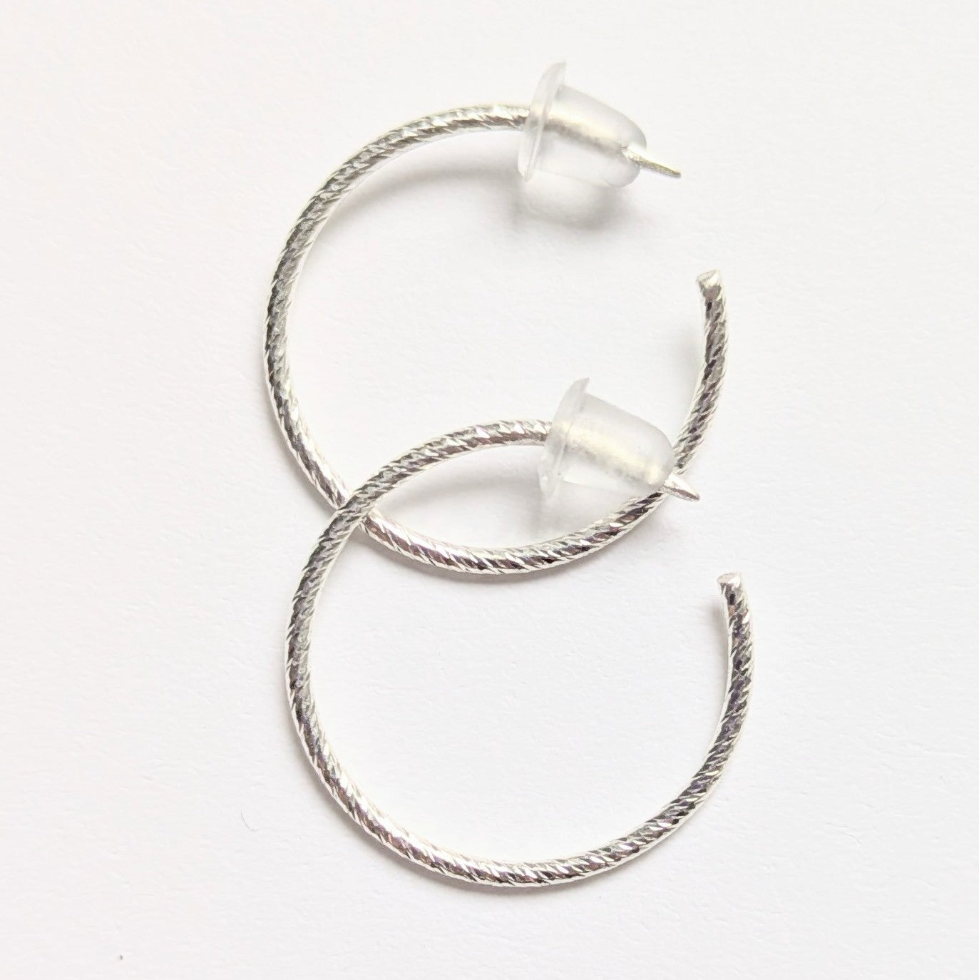 Small Sleek Sterling Silver Hoop Earrings | Handmade 18g